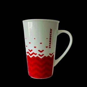 Starbucks | Red Chevron with hearts 22oz